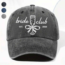 Load image into Gallery viewer, Personalized Washed Denim Cap Custom Name Bridal Shower Gift
