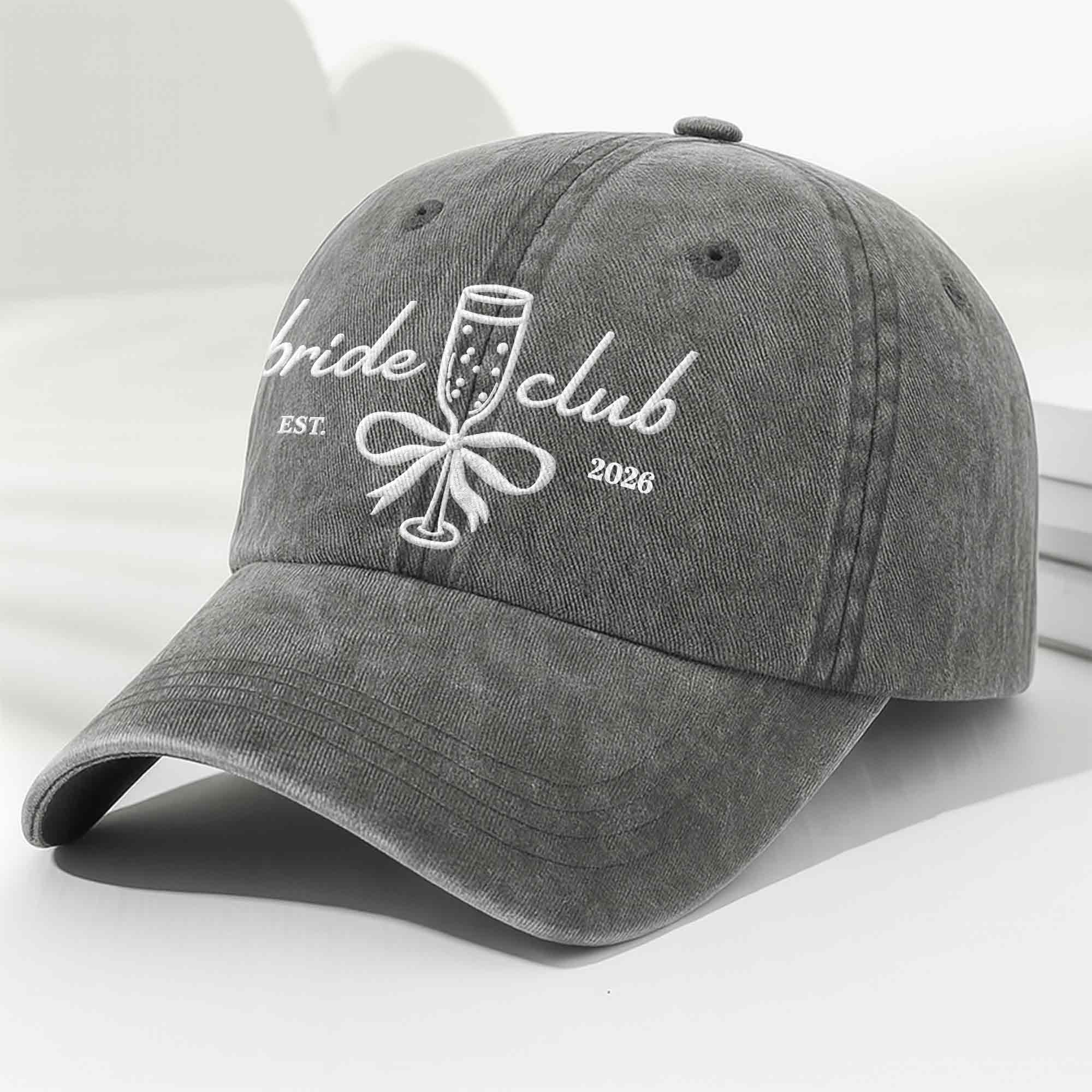 Personalized Washed Denim Cap Custom Name Bridal Shower Gift