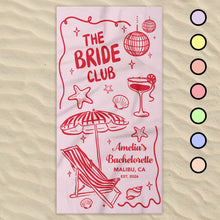 Load image into Gallery viewer, Personalized Beach Towel Custom Name Perfect for Bachelorette Party
