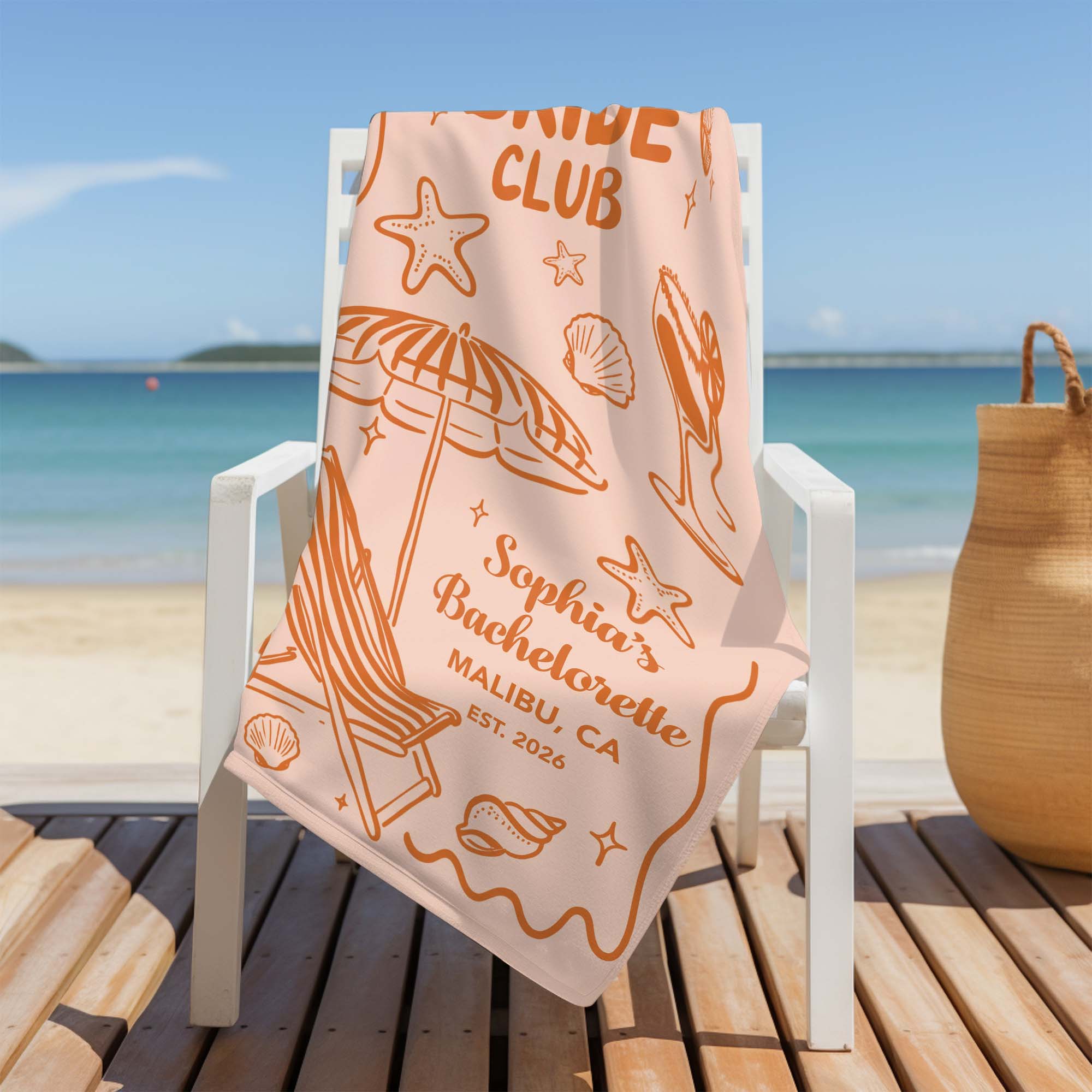 Personalized Beach Towel Custom Name Perfect for Bachelorette Party