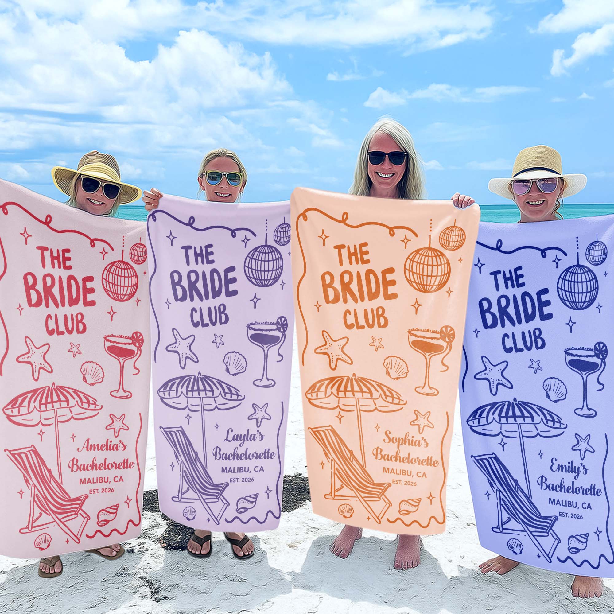 Personalized Beach Towel Custom Name Perfect for Bachelorette Party