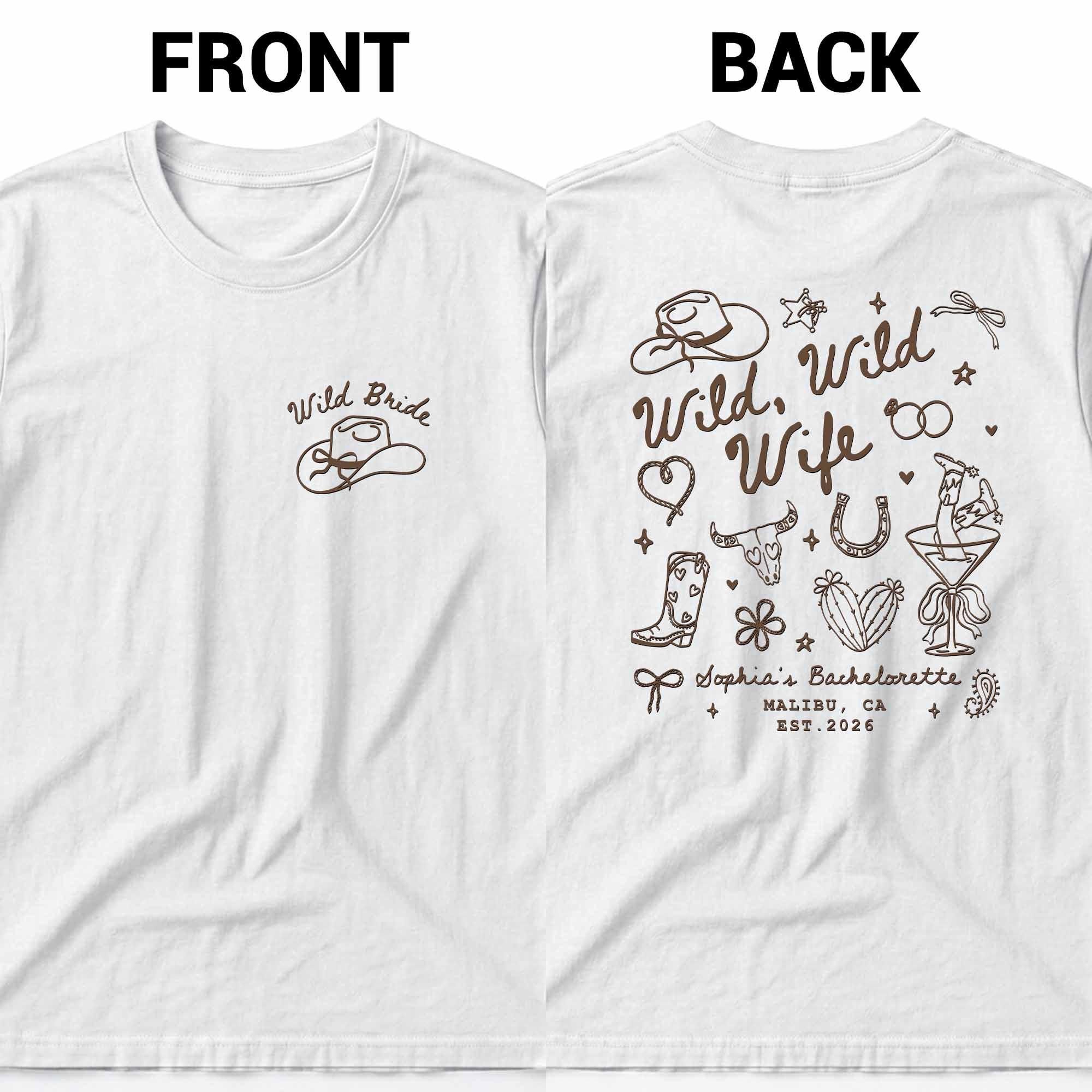 Personalized Custom Bachelorette T-Shirt Gift for Bride