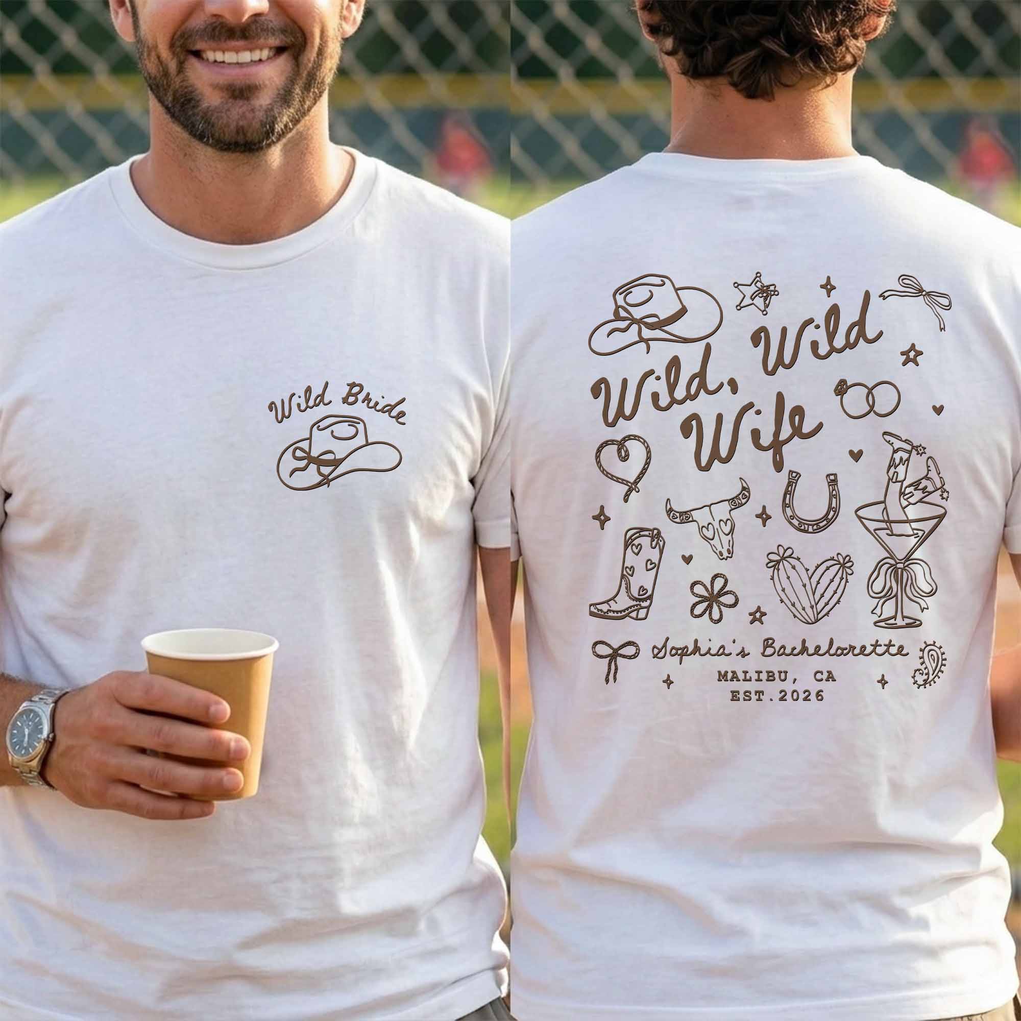 Personalized Custom Bachelorette T-Shirt Gift for Bride