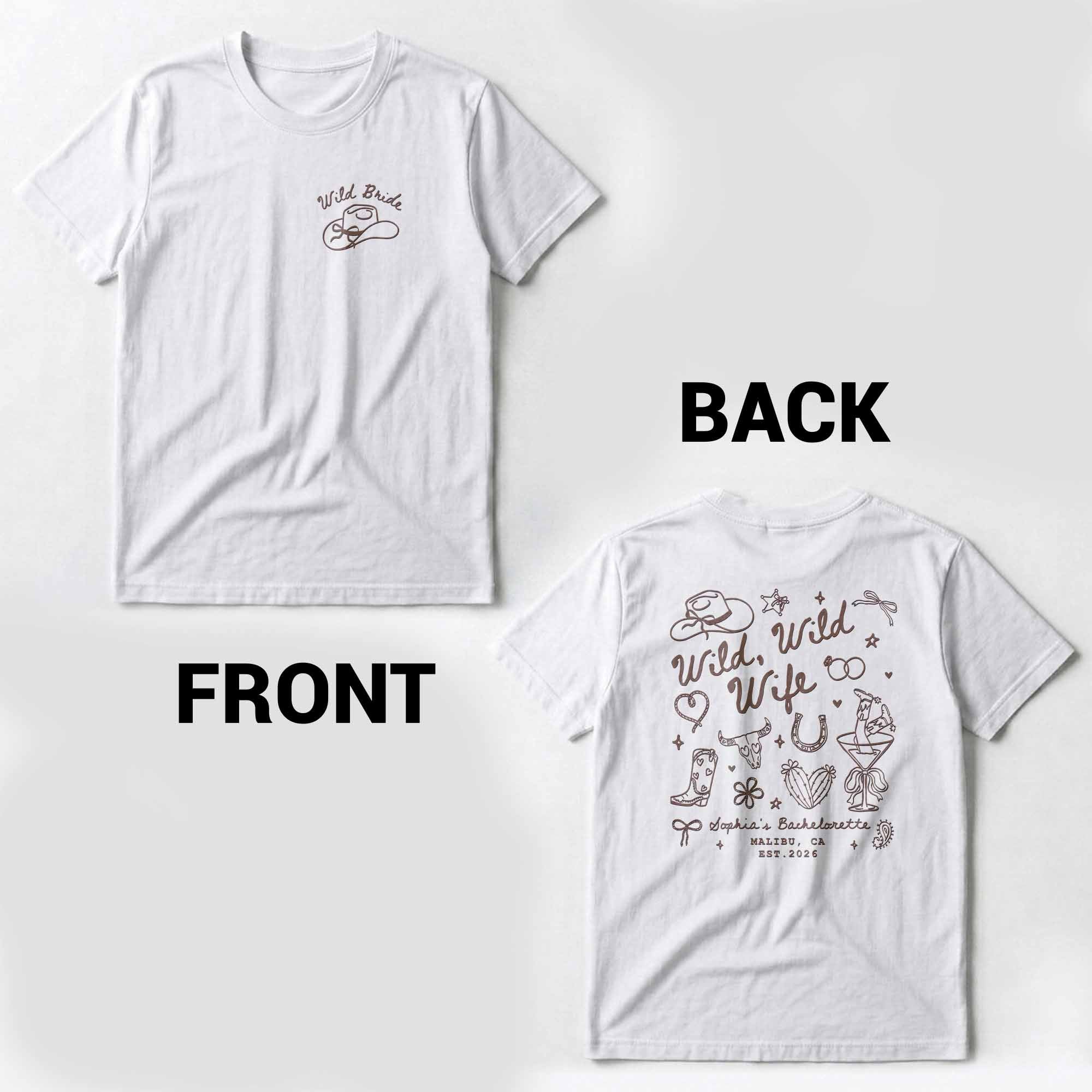 Personalized Custom Bachelorette T-Shirt Gift for Bride