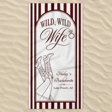 Load image into Gallery viewer, Personalized Beach Towel for Wife Bachelorette Party Custom Name
