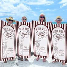 Load image into Gallery viewer, Personalized Beach Towel for Wife Bachelorette Party Custom Name
