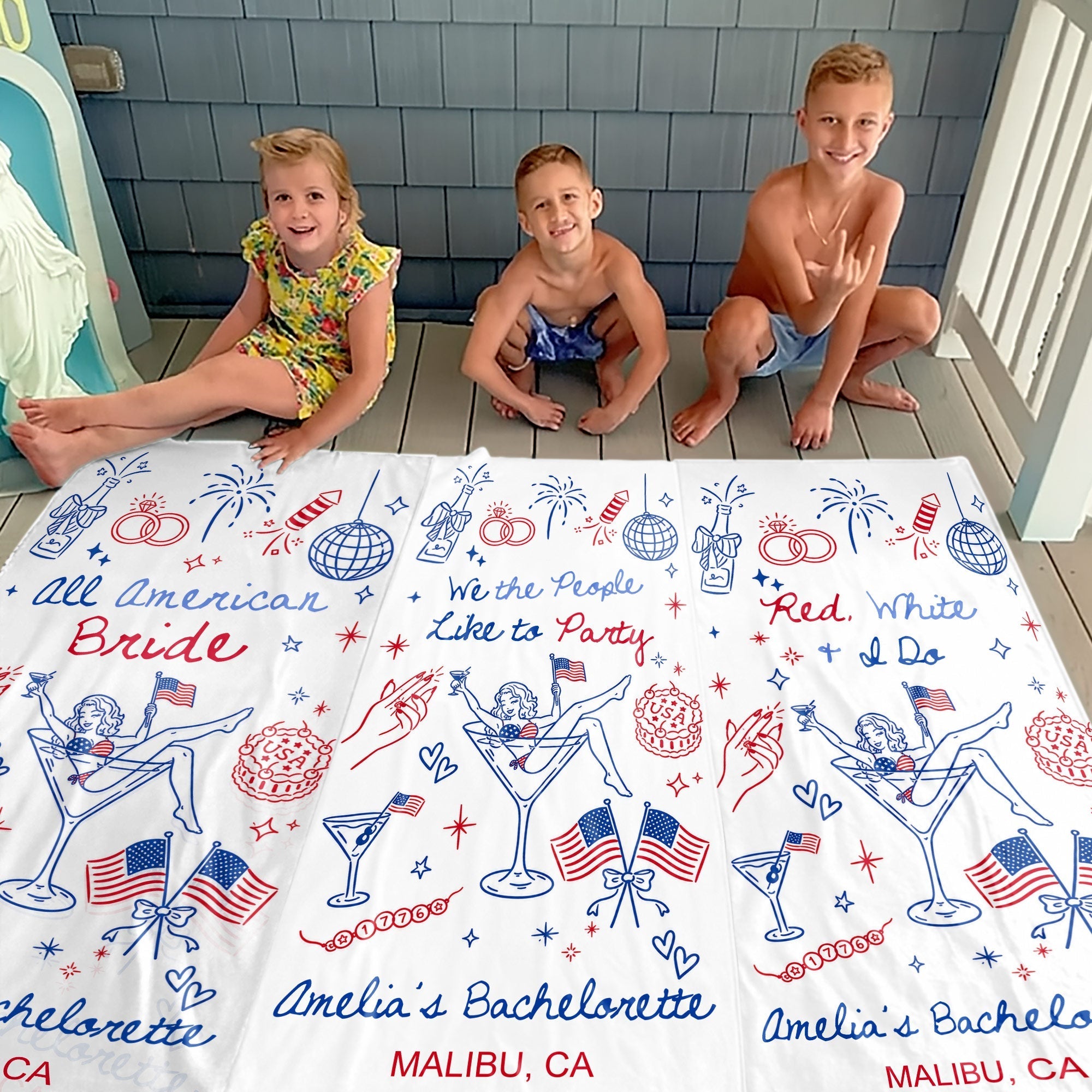 Personalized Microfiber Beach Towel Custom Name Bachelorette Gift