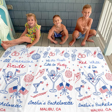 Load image into Gallery viewer, Personalized Microfiber Beach Towel Custom Name Bachelorette Gift
