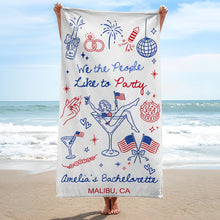 Load image into Gallery viewer, Personalized Microfiber Beach Towel Custom Name Bachelorette Gift
