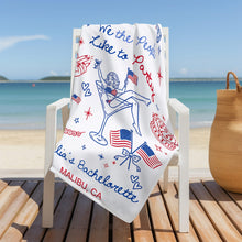 Load image into Gallery viewer, Personalized Microfiber Beach Towel Custom Name Bachelorette Gift
