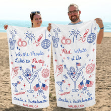 Load image into Gallery viewer, Personalized Microfiber Beach Towel Custom Name Bachelorette Gift
