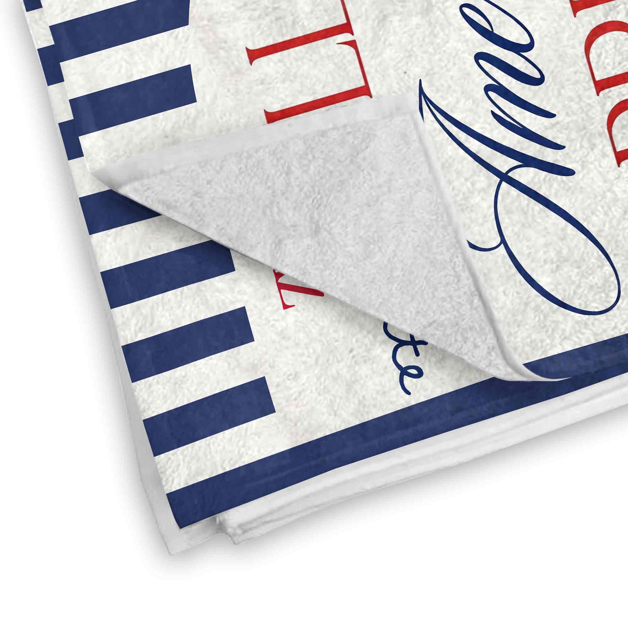 Personalized Beach Towel USA Flag Bridal Gift Custom Name