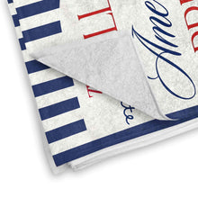 Load image into Gallery viewer, Personalized Beach Towel USA Flag Bridal Gift Custom Name
