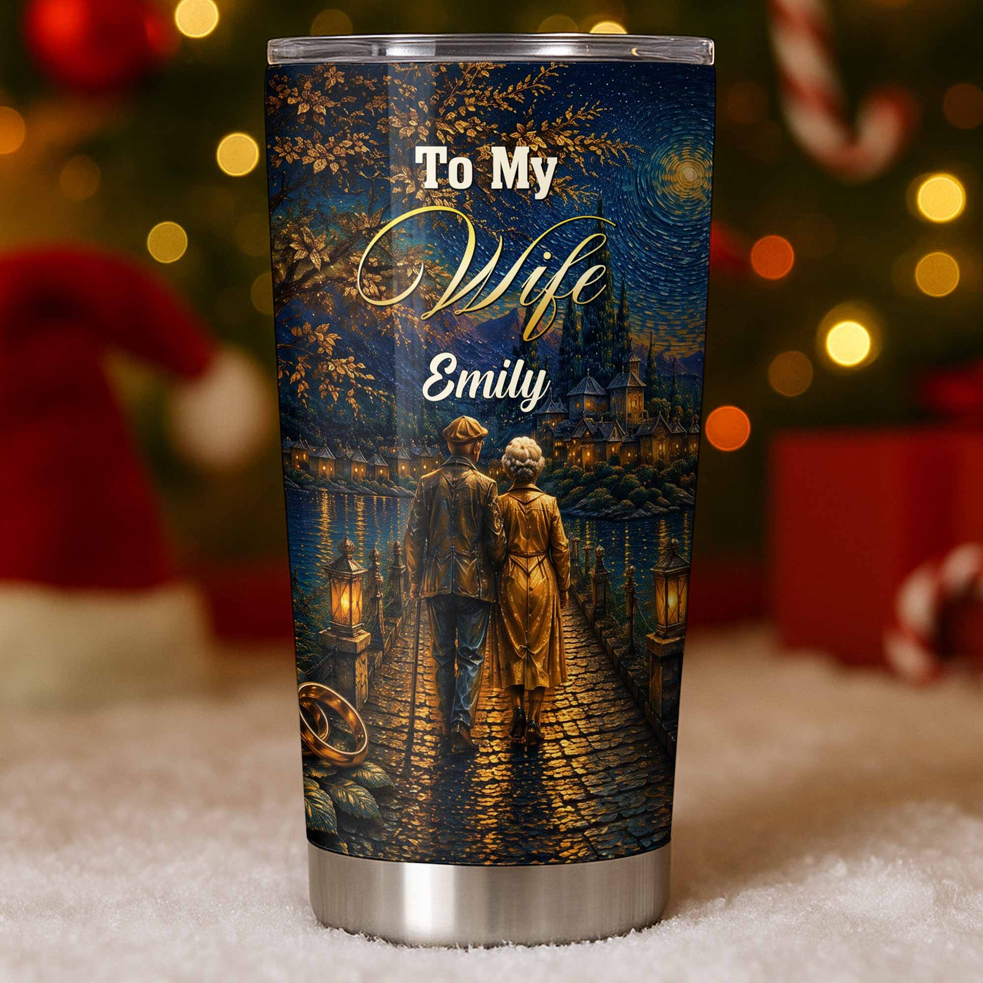 Personalized Custom Stainless Steel Tumbler 20oz for Wife Gift