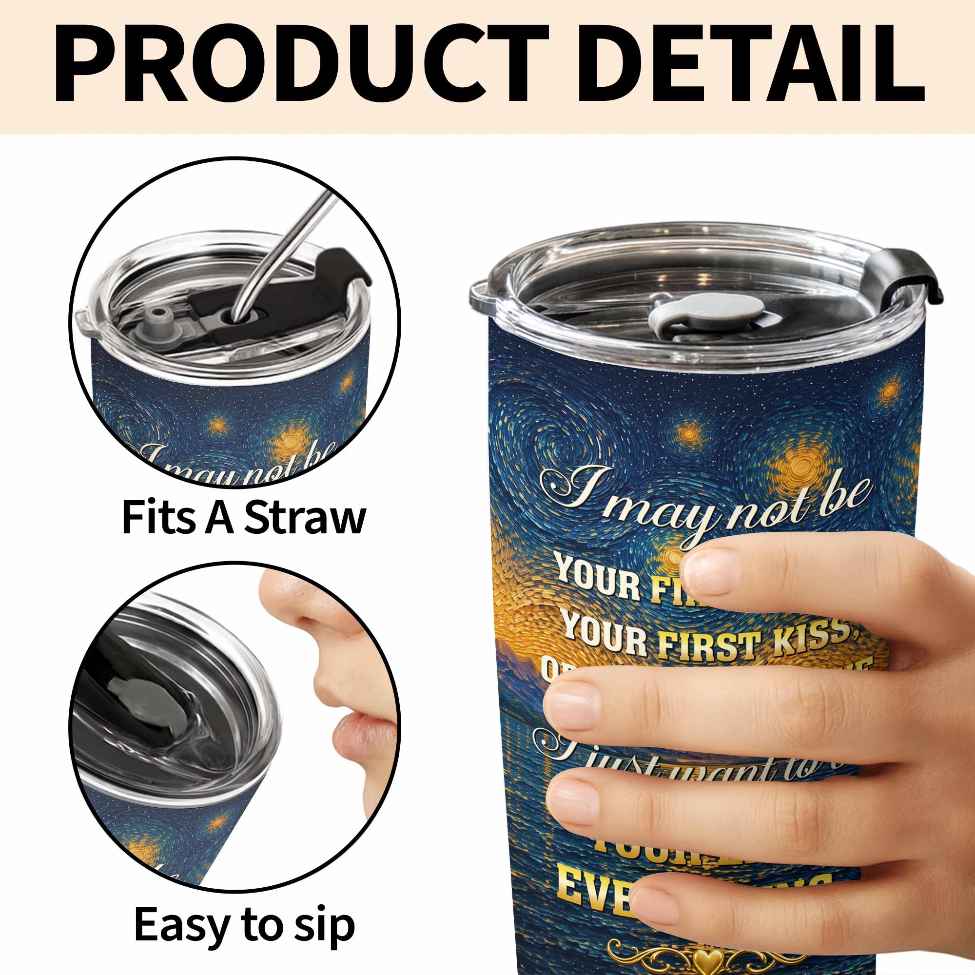 Personalized Custom Stainless Steel Tumbler 20oz for Wife Gift