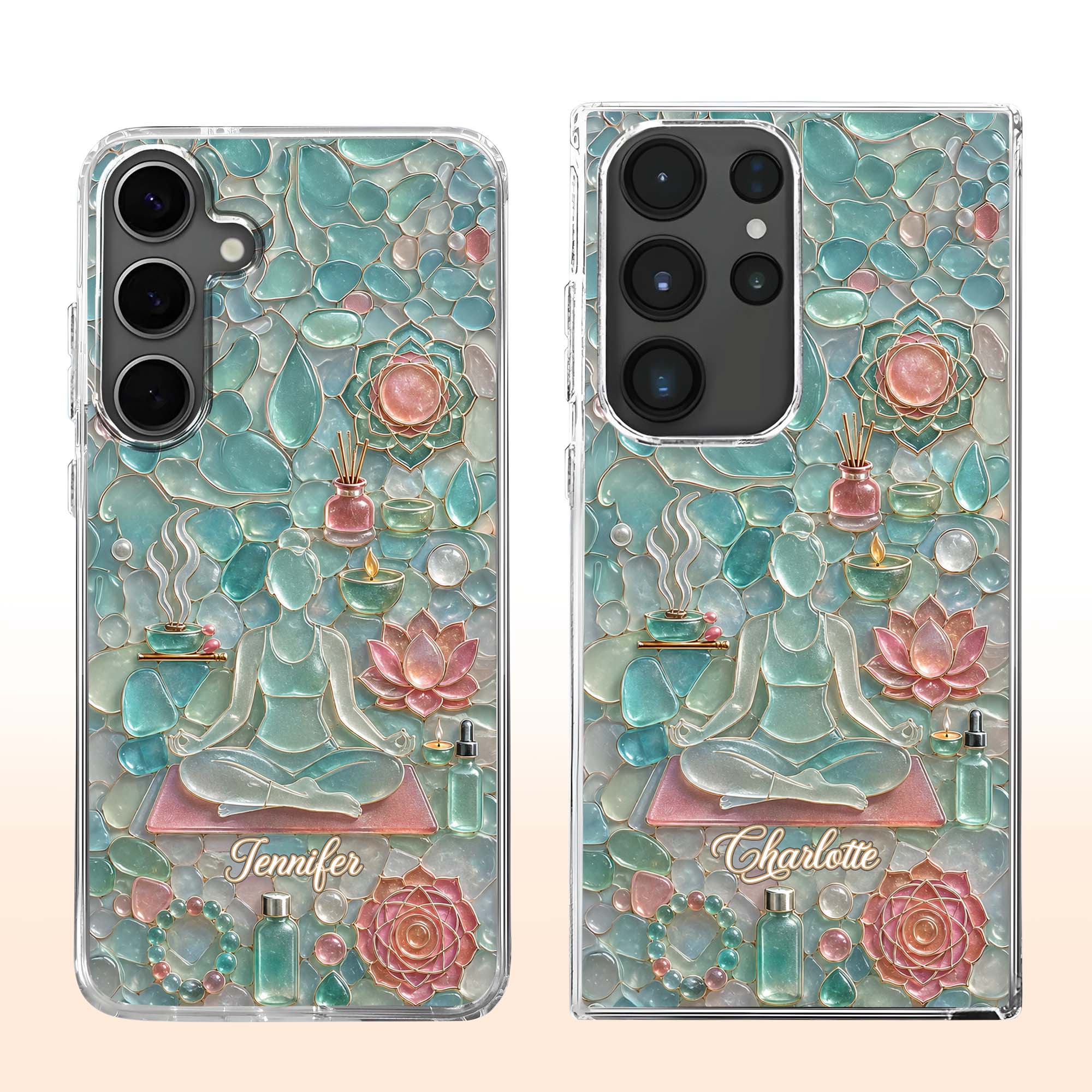 Personalized Clear Phone Case for Yoga Lovers Custom Name Gift