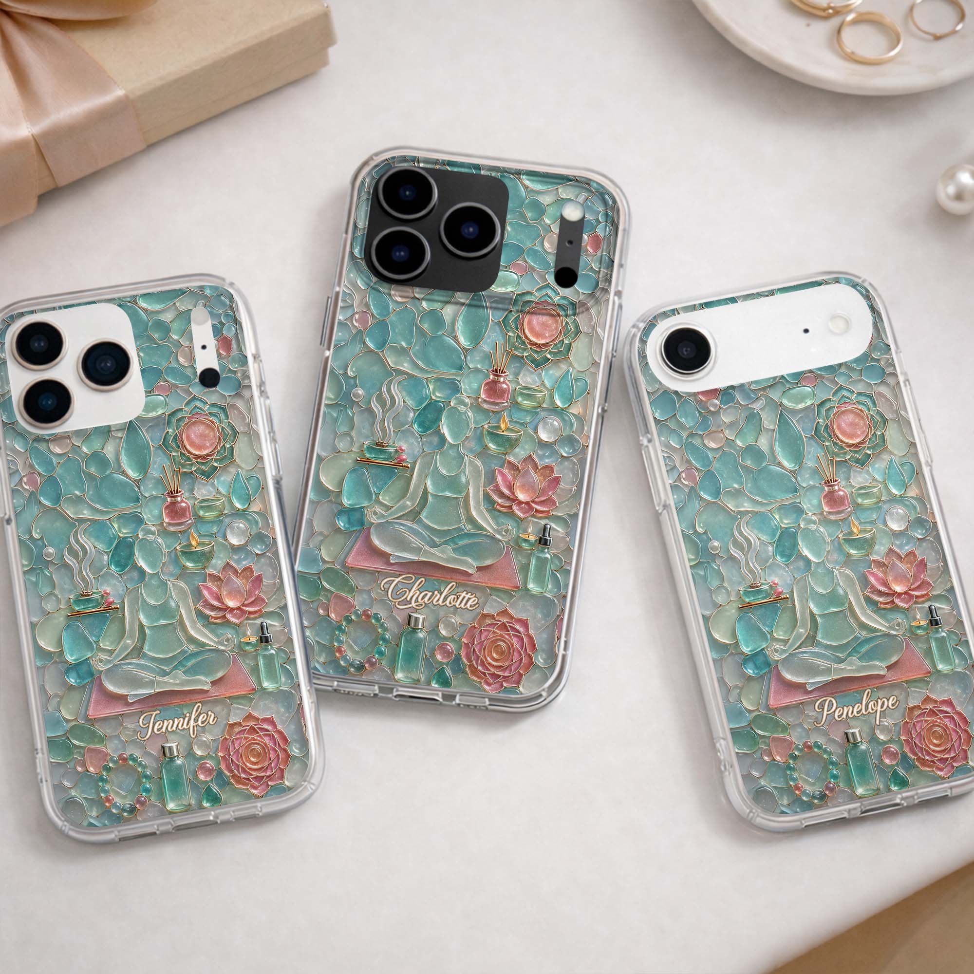 Personalized Clear Phone Case for Yoga Lovers Custom Name Gift