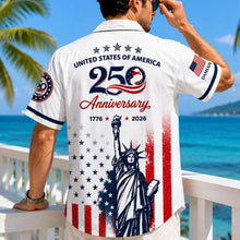 Load image into Gallery viewer, Personalized Eagle Hawaii Shirt Custom Name 250th Anniversary Gift
