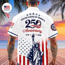 Load image into Gallery viewer, Personalized Eagle Hawaii Shirt Custom Name 250th Anniversary Gift
