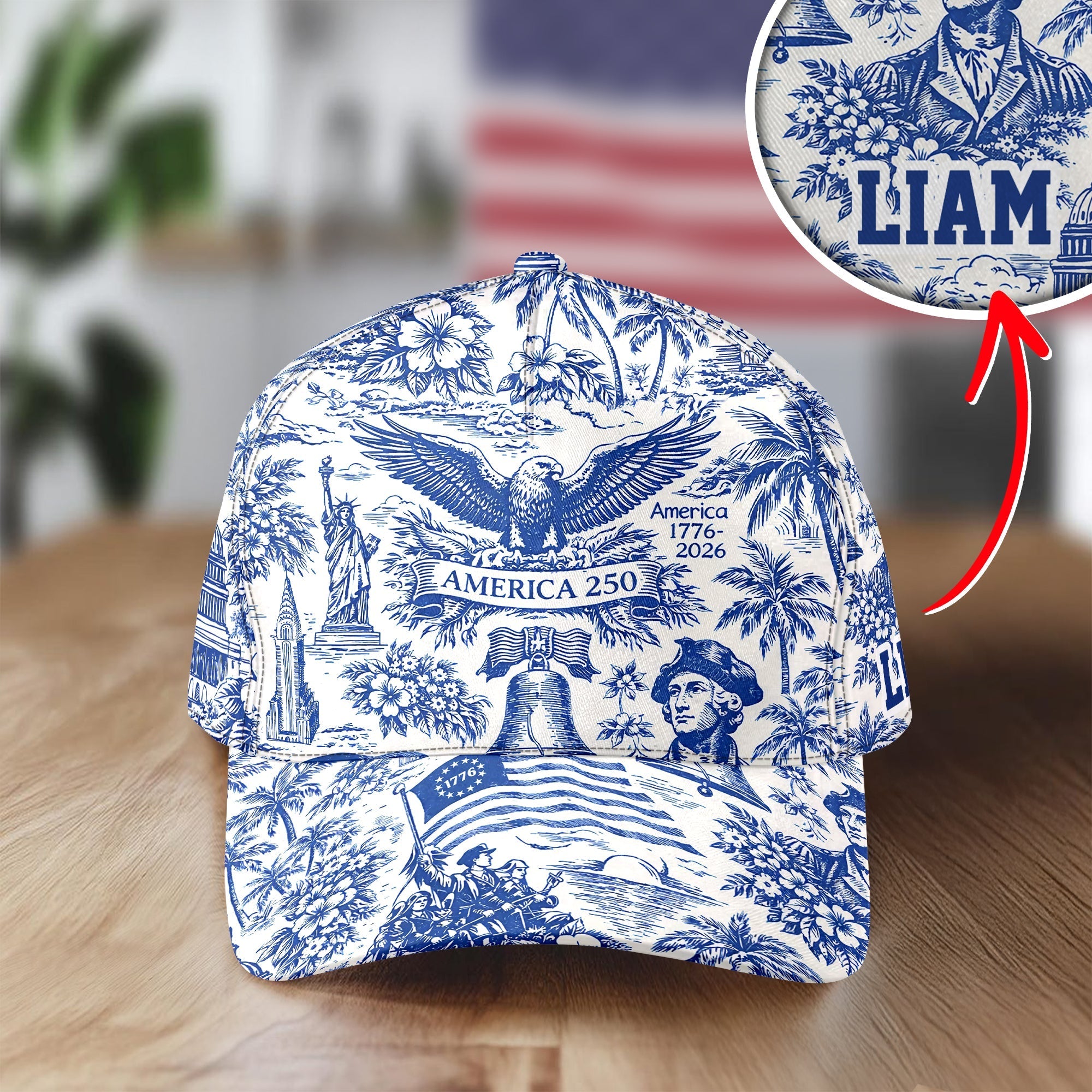 Personalized American 1776-2026 Anniversary Cap for Dad