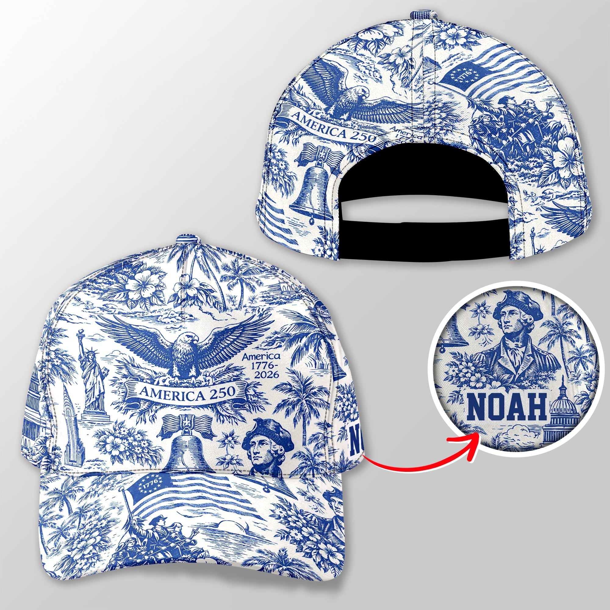 Personalized American 1776-2026 Anniversary Cap for Dad