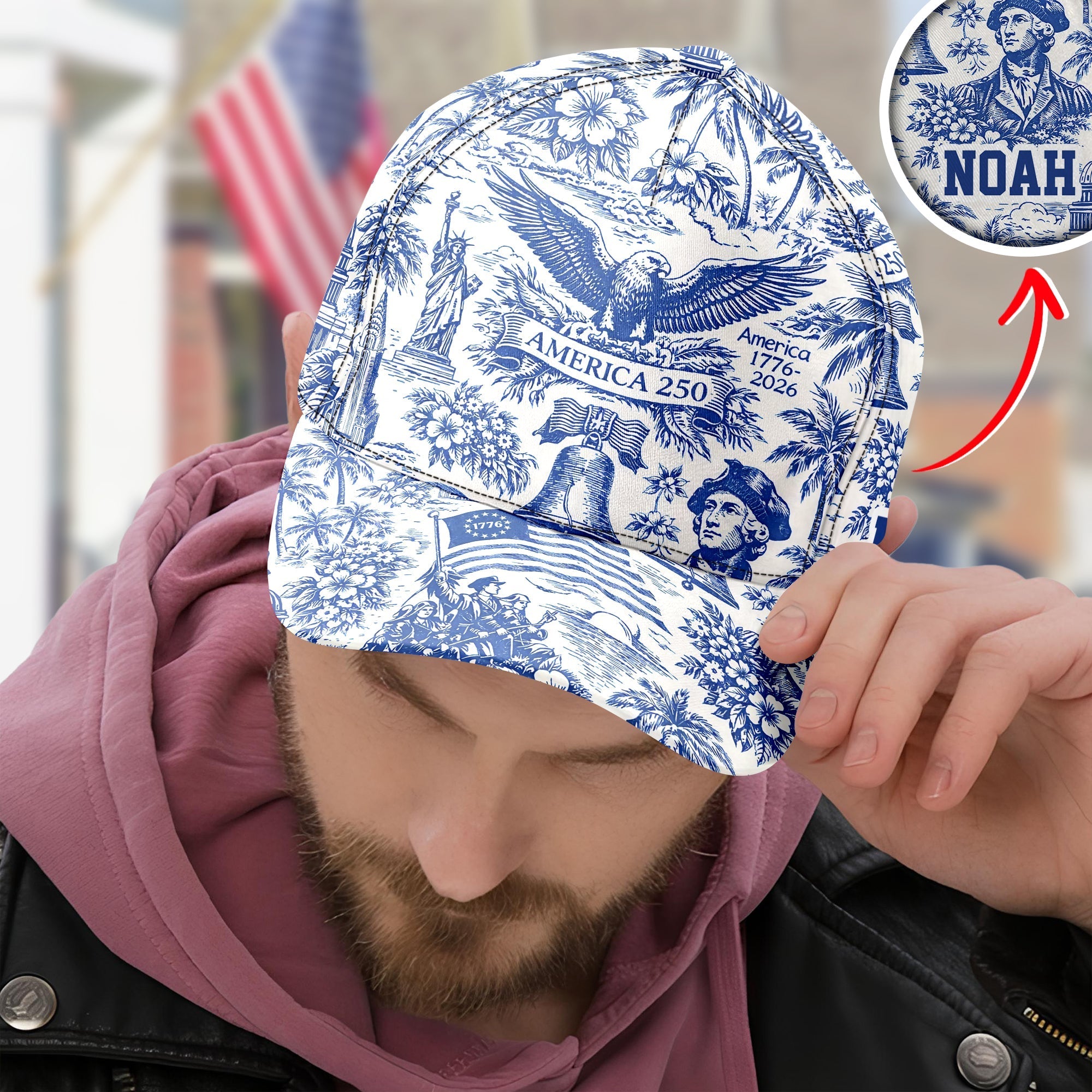 Personalized American 1776-2026 Anniversary Cap for Dad