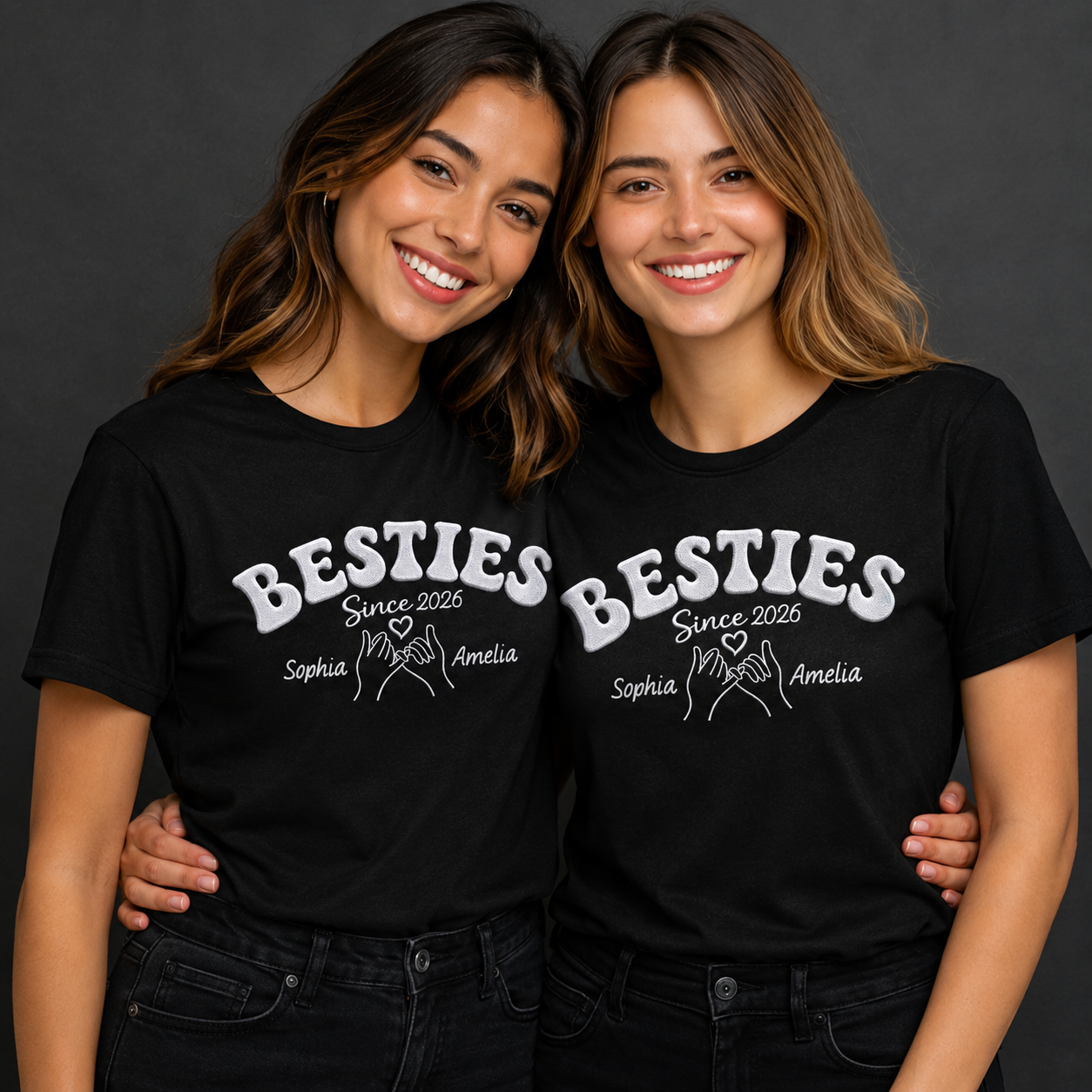 Personalized Best Friends Custom Name T-shirt Hoodie Gift