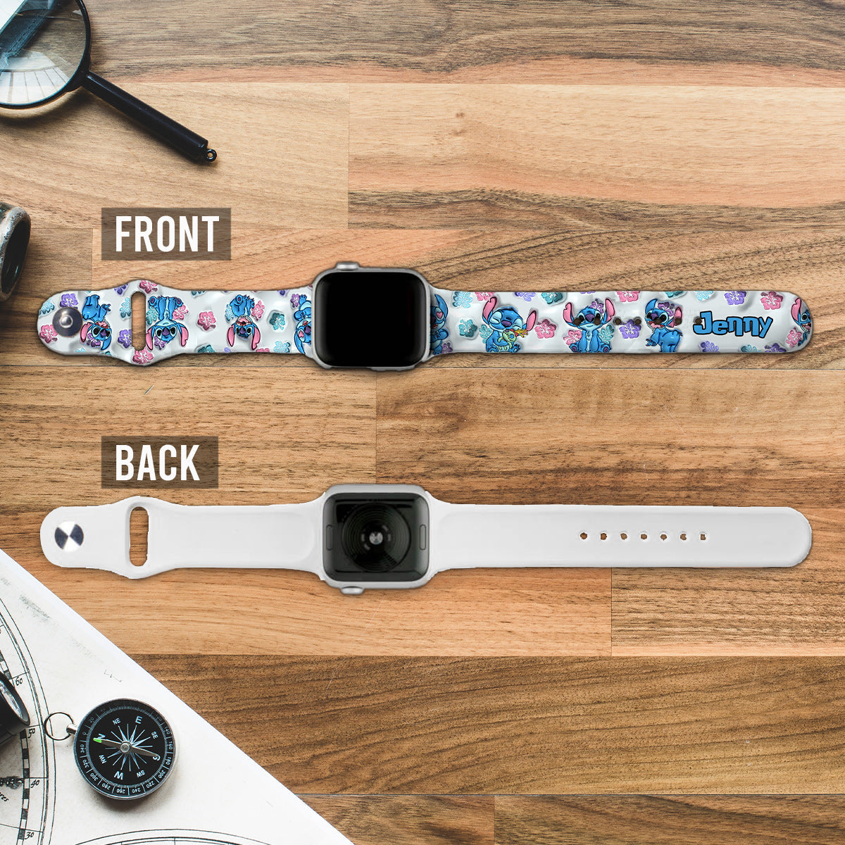 Personalized Stitch Apple Watch Band Custom Name Gift for Her