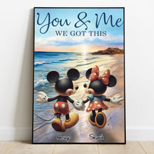 Load image into Gallery viewer, Personalized Mouse Ears Couple Retro Beach Canvas Art Gift
