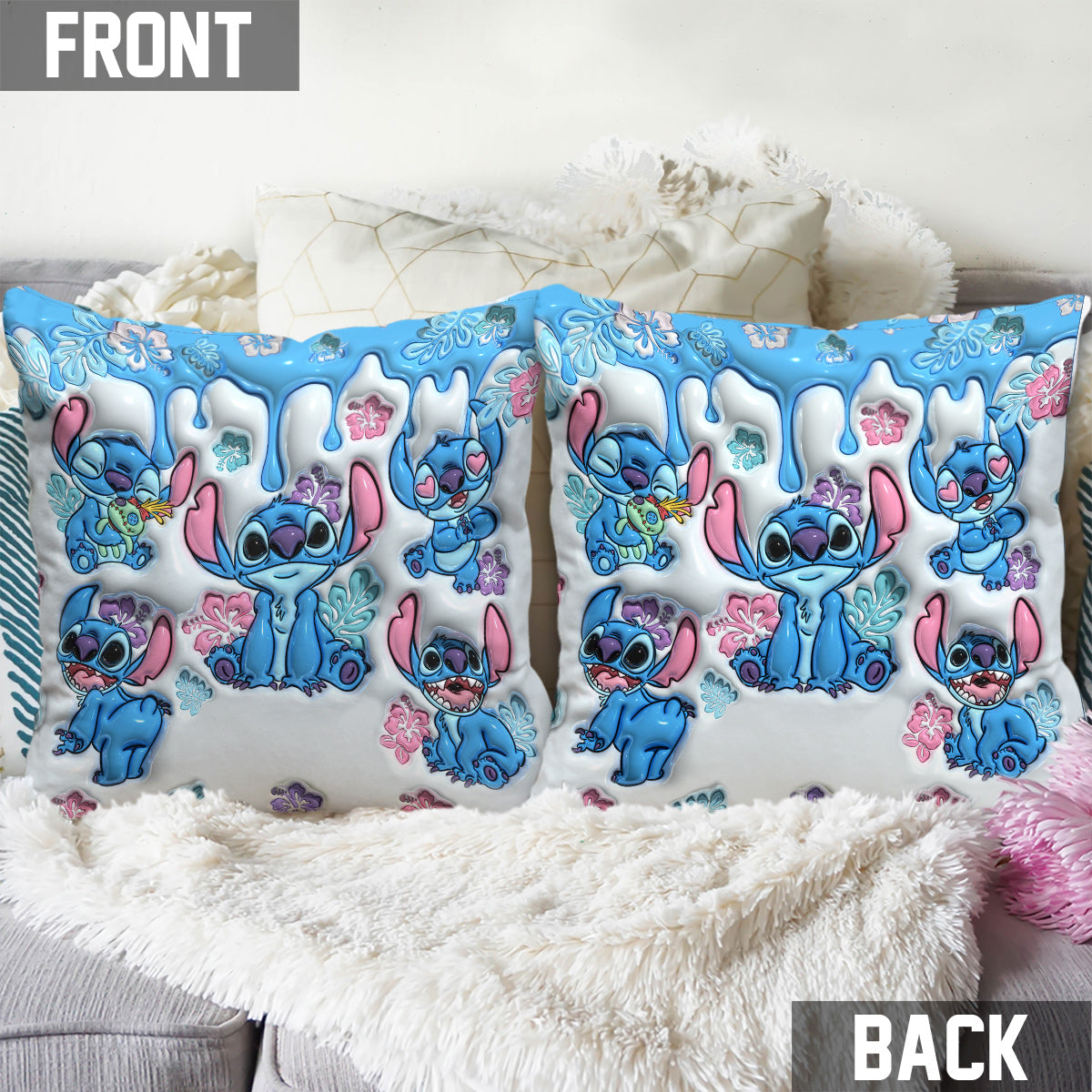 Personalized Throw Pillow with Ohana Design for Family Gift