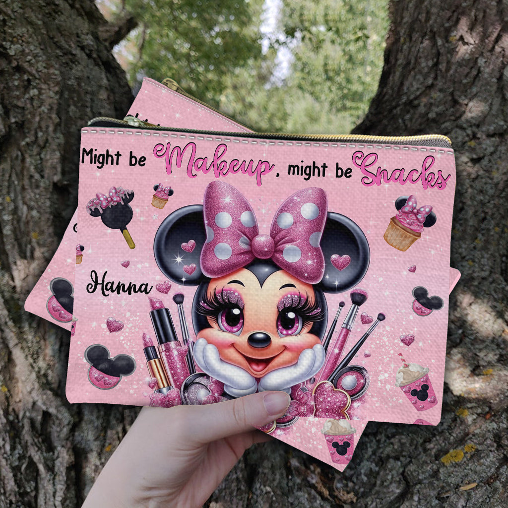 Personalized Makeup and Snacks Pouch Custom Name Gift for Her