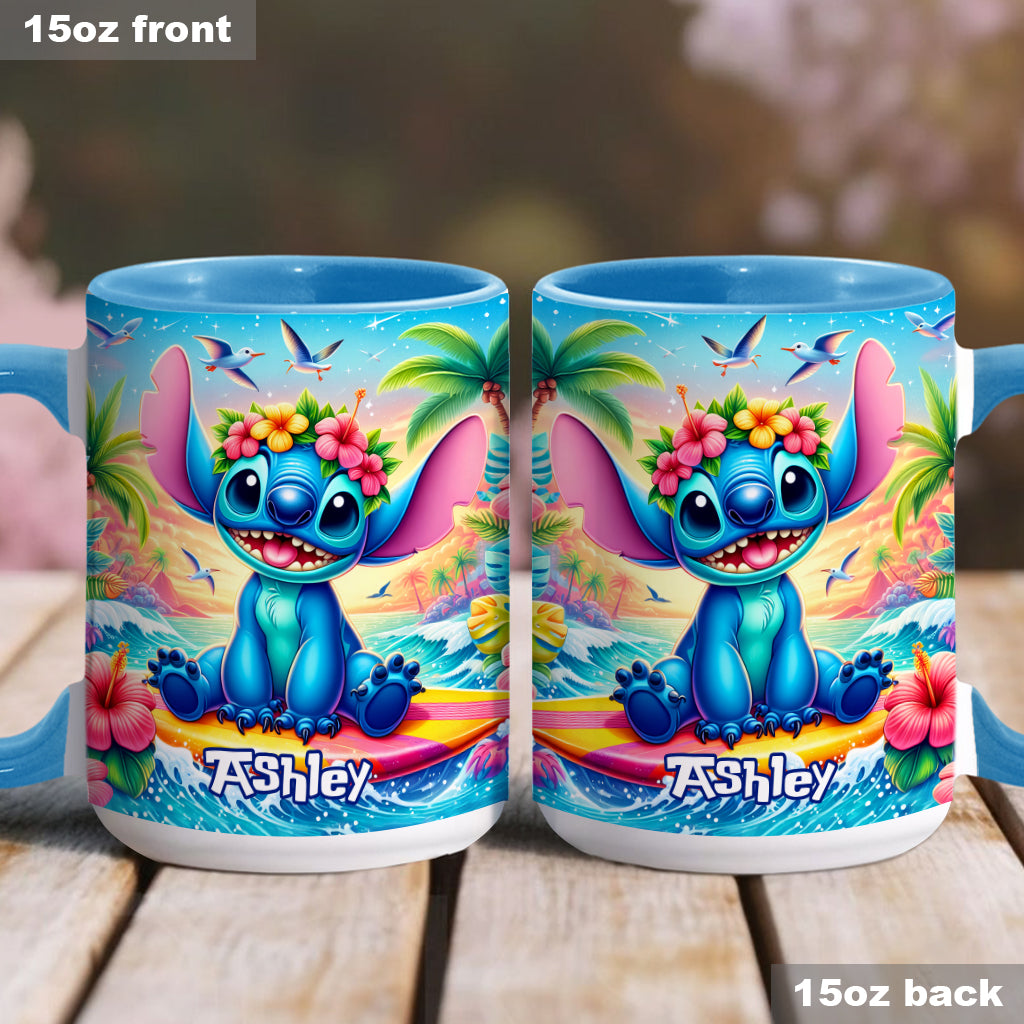 Personalized Ohana Accent Mug Custom Name Tropical Gift