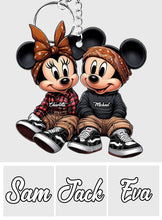 Load image into Gallery viewer, Personalized Chicano Mouse Keychain Custom Couple Gift
