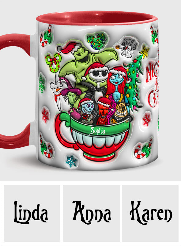 Personalized Merry Grinchmas Accent Mug with Custom Name for Holiday Gifts