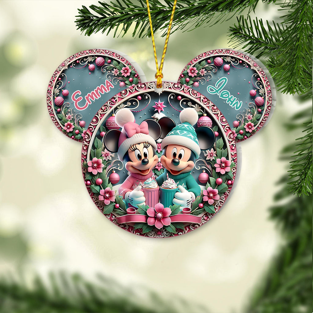 Personalized Mouse Ornament with Custom Names for Christmas