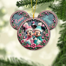 Load image into Gallery viewer, Personalized Mouse Ornament with Custom Names for Christmas
