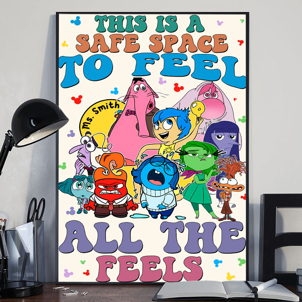 Personalized Canvas Print Safe Space Feelings Gift for Teacher