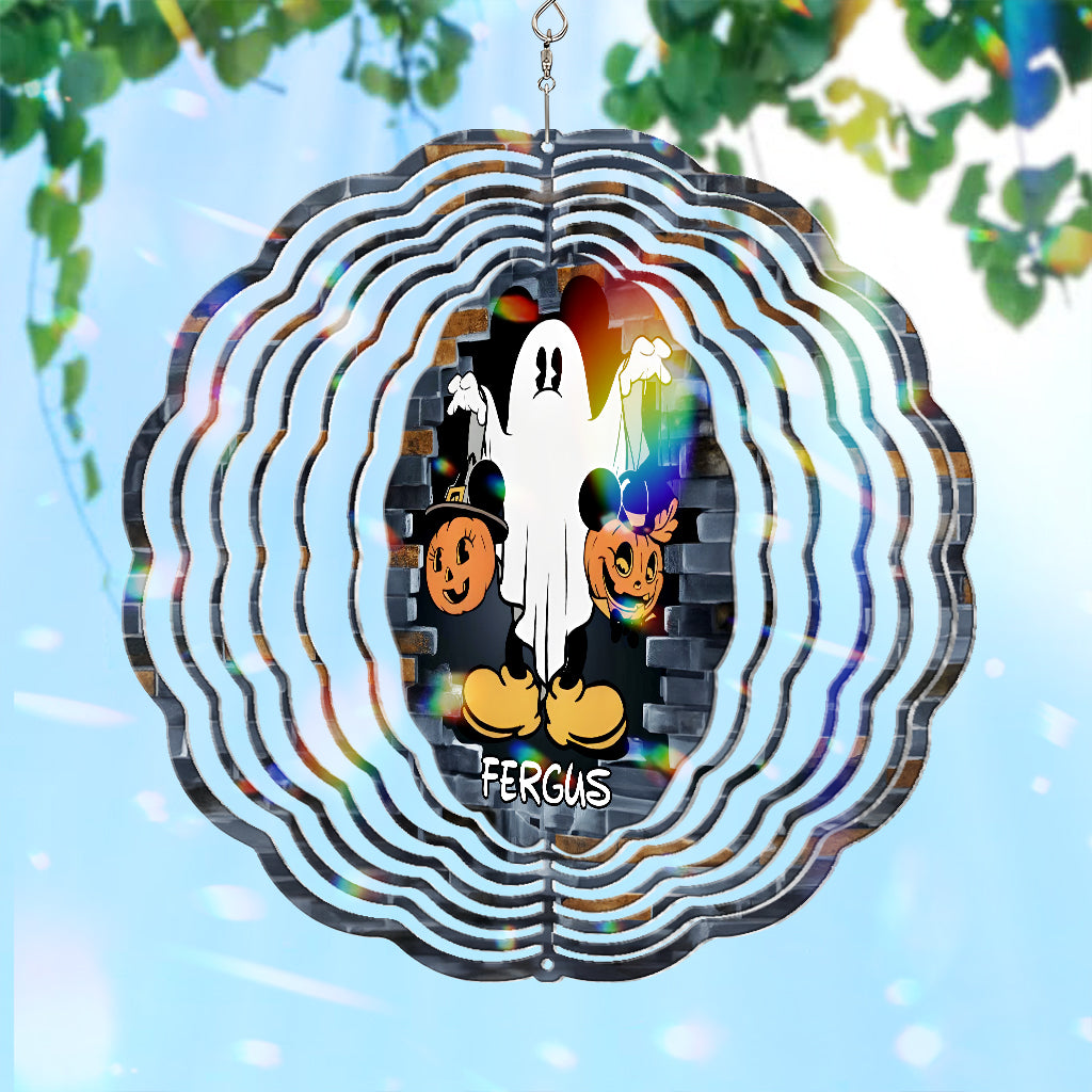 Funny Ghost Mouse Personalized Wind Spinner Gift for Halloween