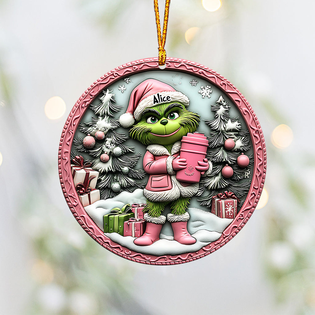 Personalized Grinch Christmas Ornament Custom Name Gift