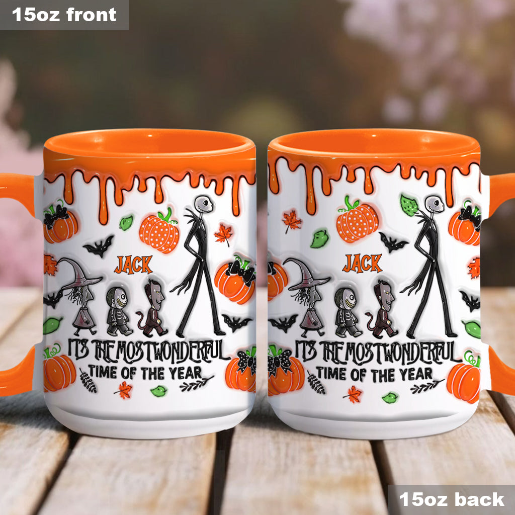 Personalized Autumn Skeleton Accent Mug Custom Name Gift