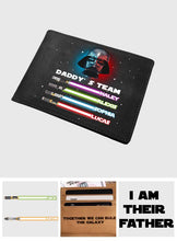 Load image into Gallery viewer, Personalized Leather Wallet Custom Name Star Wars Gift for Dad
