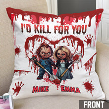 Load image into Gallery viewer, Personalized Horror Throw Pillow Custom Names Couples Gift
