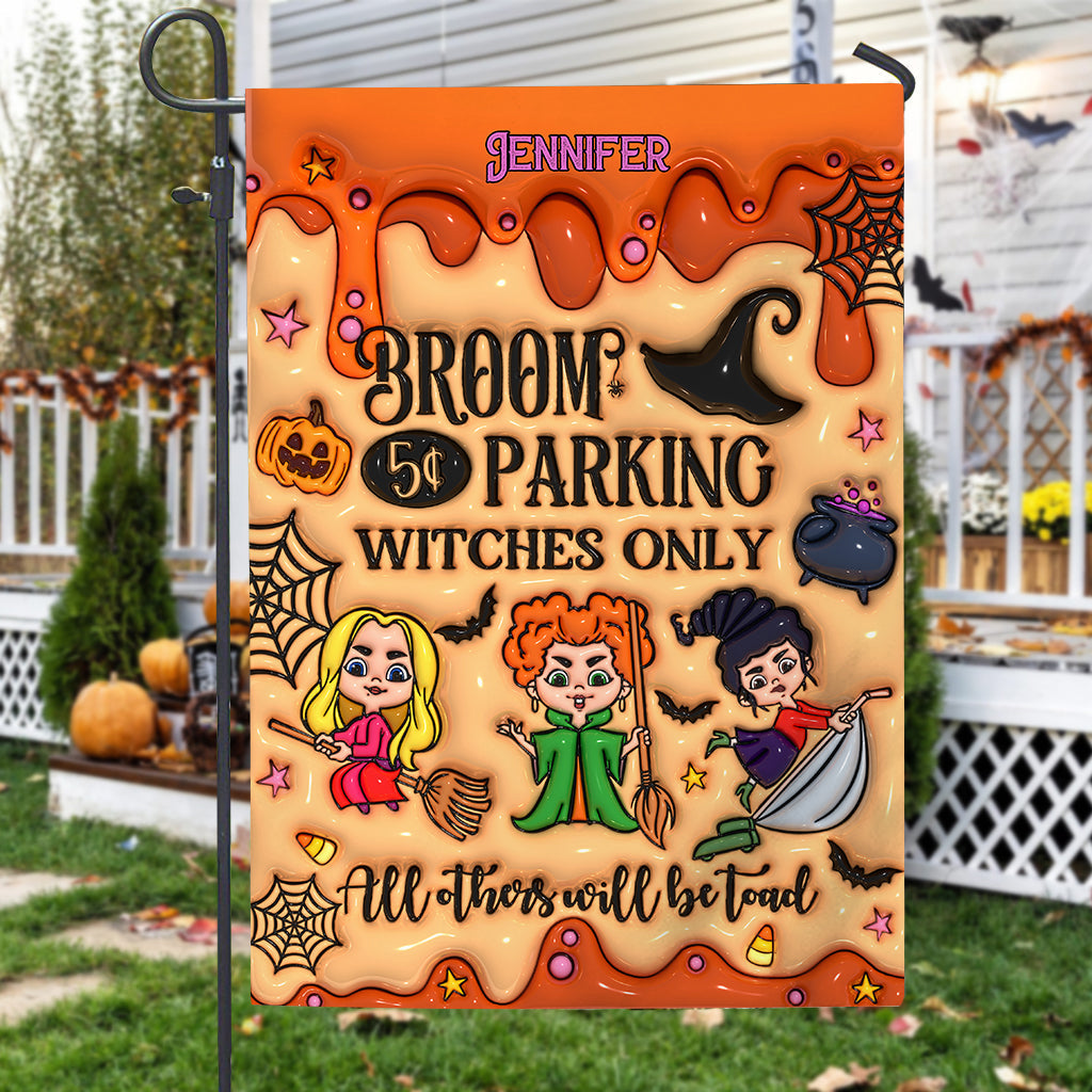 Personalized Witches Garden Flag Halloween Decoration Custom Name