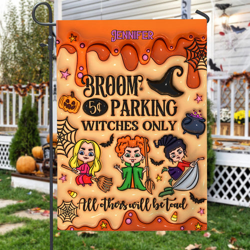 Personalized Witches Garden Flag Halloween Decoration Custom Name