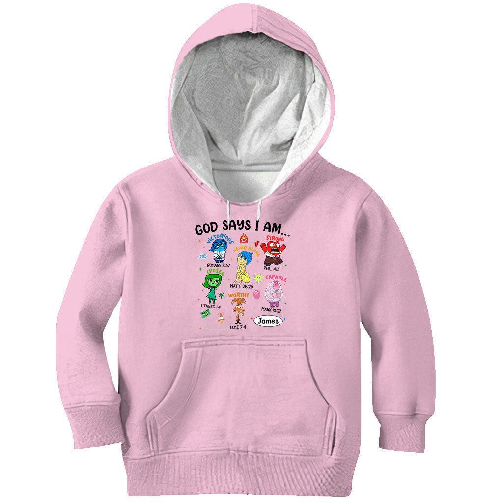 Personalized God Says I Am T-shirt & Hoodie for Kids