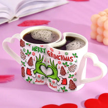 Load image into Gallery viewer, Personalized Couple Matching Heart Handle Mugs Christmas Gift
