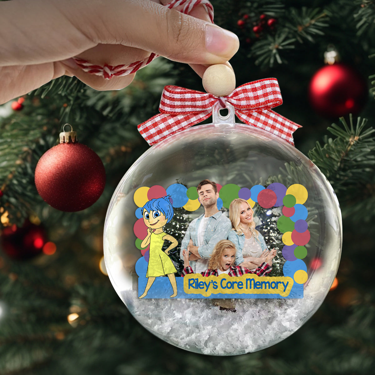 Personalized Snow Globe Ornament Custom Design Unique Gift for Christmas