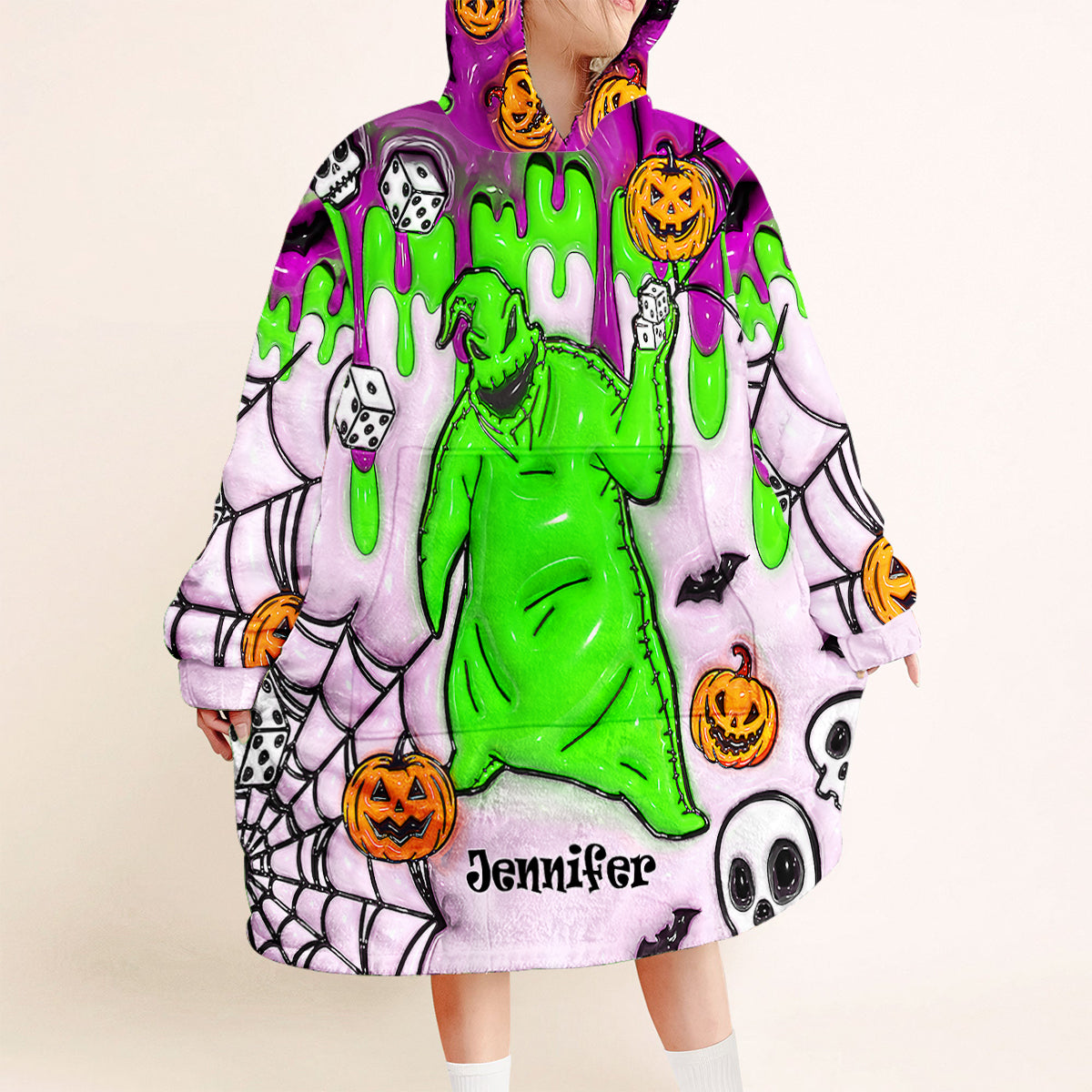 Personalized Oogie Boogie Blanket Hoodie for Halloween & Christmas Gift