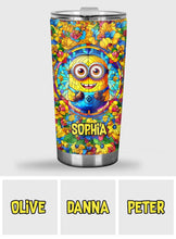 Load image into Gallery viewer, Personalized Happy Yellow Monster Tumbler Custom Name Gift for Kids
