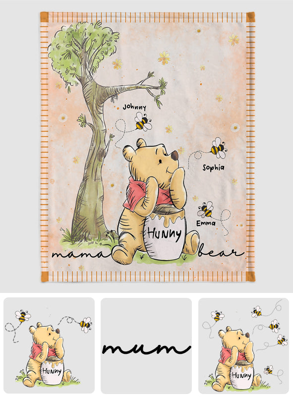 Personalized Mama Bear Mouse Blanket for Mother's Day Gift